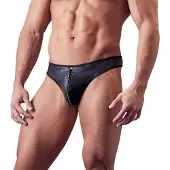 Svenjoyment Underwear - string homme zippé strass - effet brillant - noir - M
