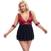 Cottelli Bondage Plus Size - babydoll rouge