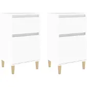 vidaXL Tables de chevet 2 pcs blanc 40x35x70 cm