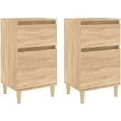vidaXL Tables de chevet 2 pcs chêne sonoma 40x35x70 cm