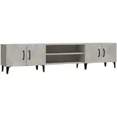 vidaXL Meuble TV Gris béton 180x31.5x40 cm Bois d'ingénierie
