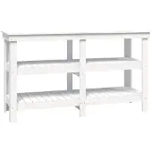 vidaXL Banc de travail Blanc 142,5x50x80 cm Bois de pin massif