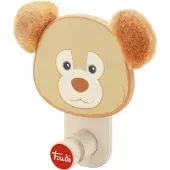 Sevi porte-manteau Ours junior 17 cm bois naturel/rouge