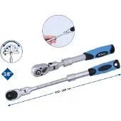 BRILLIANT TOOLS Cliquet réversible télescopique 3/8" à tête flexible (250 - 350 mm) - BT021997