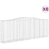 vidaXL Gabions avec arc surélevé 8 pcs. 400x50x140/160cm Fer galvanisé