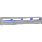 vidaXL Armoire TV avec lampes LED Gris Sonoma 240x35x40 cm