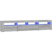 vidaXL Armoire TV avec lampes LED Gris Sonoma 210x35x40 cm