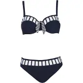Sunflair Bikini bleu marine / blanc
