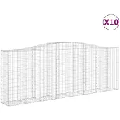 vidaXL Gabions avec arc surélevé 10 pcs 400x50x140/160cm Fer galvanisé