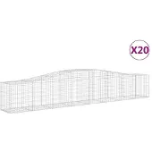 vidaXL Gabions avec arc surélevé 20 pcs. 400x50x60/80cm Fer galvanisé