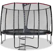 Exit PeakPro Trampoline ø366cm – Sur pieds – Rond – Trampoline de Jardin – pour Enfants – Noir