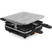 Tristar Haushaltsgeräte Tristar RA-2745 Raclette revêtement anti-adhésif, lampe de contrôle, 4 poêlons, avec pierre à griller noir, gris (RA-2745)