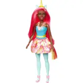 Barbie Dreamtopia Licorne - Cheveux rouges et corne jaune - Poupée de mode