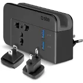 SBS Chargeur Voyage 2 x USB 2.1 A US / UK / UE Noir