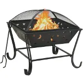 vidaXL Corbeille à feu avec crochets 62 cm XXL acier