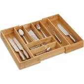 Relaxdays Range-couvert, Range-couverts, Marron