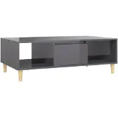vidaXL Table basse-103.5x60x35-cm-Panneau de particules-brillant-gris