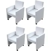 vidaXL Chaises de salle à manger 4 pcs. Blanc Similicuir