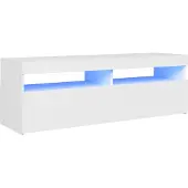 vidaXL - Armoire TV - avec - Eclairage LED - 120x35x40 - cm - blanc