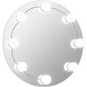 vidaXL Miroir mural sans cadre avec éclairage LED rond en verre