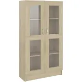 vidaXL Armoire à vitrine Chêne sonoma 82,5x30,5x150 cm Bois ingénierie