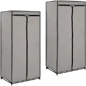 vidaXL 2 pcs Garde-robes Gris 75x50x160 cm
