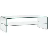 vidaXL Table basse Clair 98x45x31 cm Verre trempé