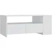 vidaXL Table basse blanche 102x55x42 cm Bois composite