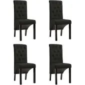 vidaXL Chaise de salle à manger 4 pcs. tissu noir
