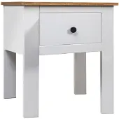 vidaXL Table de chevet Blanc 46x40x57 cm Pin Gamme Panama
