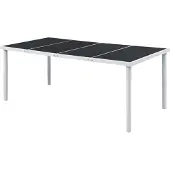 vidaXL Table de jardin 190x90x74 cm Noir Acier