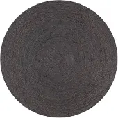 vidaXL Tapis fait à la main Jute Rond 150 cm Gris foncé