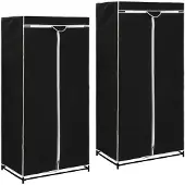 vidaXL 2 pcs Garde-robes Noir 75x50x160 cm