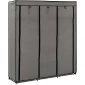 vidaXL Armoire avec compartiments et tringles Gris 150x45x175cm Tissu