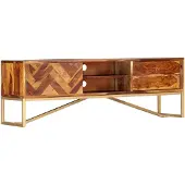 vidaXL Armoire TV 140x30x45 cm en bois massif d'acacia