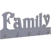 vidaXL Porte-manteau mural FAMILY Gris 74x29,5 cm