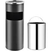 vidaXL Aschenbecher Trash Hotel 30 l Stahlgrau