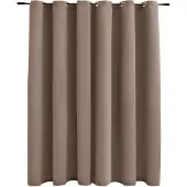vidaXL Rideau occultant avec anneaux en métal Taupe 290x245 cm