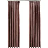 vidaXL Rideau occultant et crochet 2pcs Velours Rose antique 140x245cm