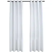 vidaXL Rideau occultant et anneaux en métal 2pcs Blanc cassé 140x175cm