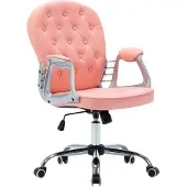 vidaXL Chaise de bureau rose en similicuir