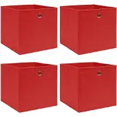 vidaXL Boîtes de rangement 4 pcs. Rouge 32x32x32 cm Tissu