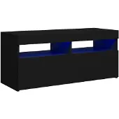 vidaXL Armoire TV avec lampes LED Noir 90x35x40 cm