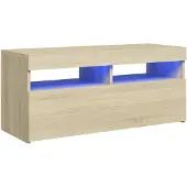 vidaXL Armoire TV avec lampes LED Chêne Sonoma 90x35x40 cm