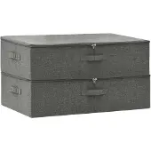 vidaXL Boîtes de rangement 2 pcs. tissu 70x40x18 cm anthracite