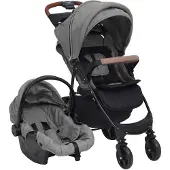 vidaXL Poussette 3 en 1 gris clair acier