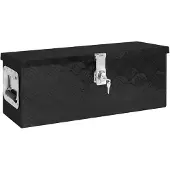 vidaXL Boîte de rangement noire 60x23,5x23 cm aluminium