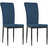 vidaXL Chaise de salle à manger 2 pcs. Bleu velours