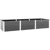 vidaXL Lit surélevé Gris 300x100x54 cm WPC