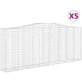 vidaXL Gabions avec arc surélevé 5 pcs. 400x50x160/180cm Fer galvanisé